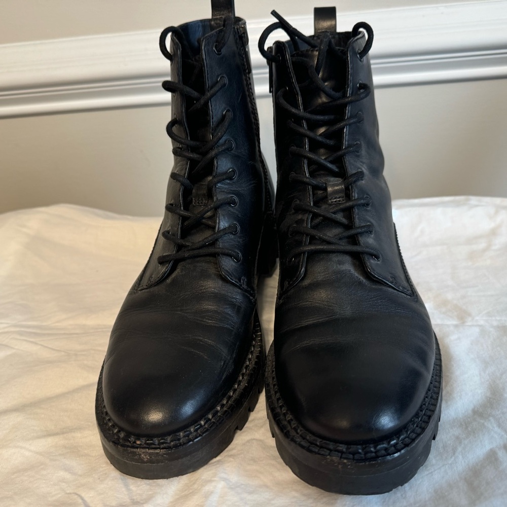 Vince. Cabria Lug-Sole leather water repellant combat boots